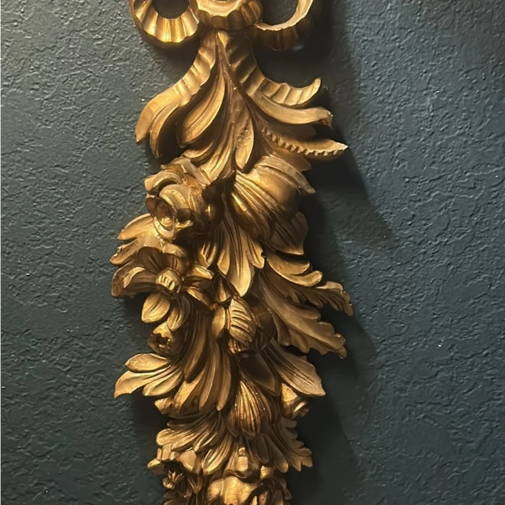 Gold Floral Decorative Wall Accent - Home Wall Decor
